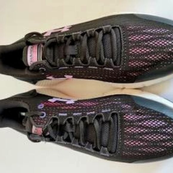 Under Armour Charged Black Pink Purple Sneakers size 6.5 Youth - Picture 2 of 7